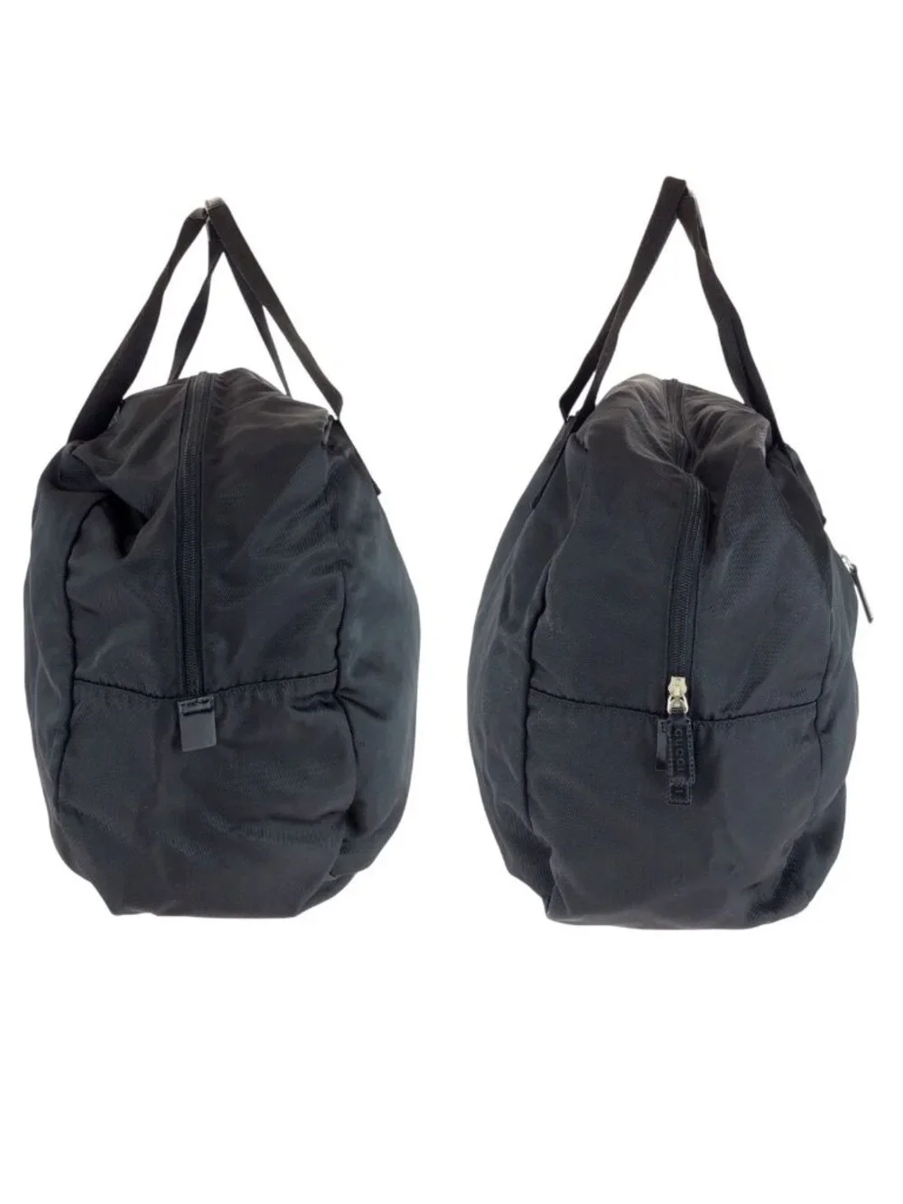 Gucci Black Silver Nylon Boston Bag